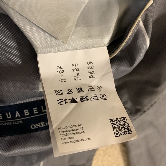 Boss Hugo Guabello Grey double vented blazer jacket size 42L 2 button closure - Picture 16 of 17